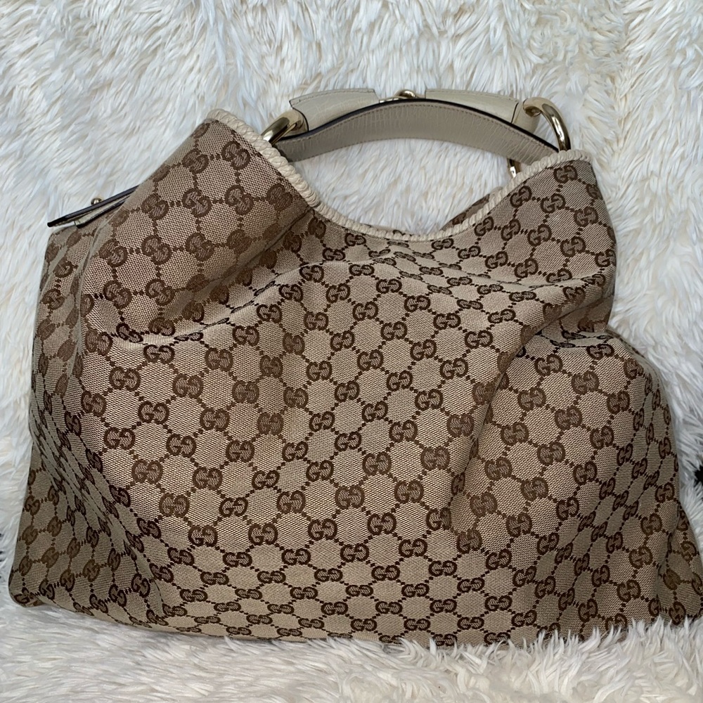 Gucci Horsebit GG Canvas Large Purse